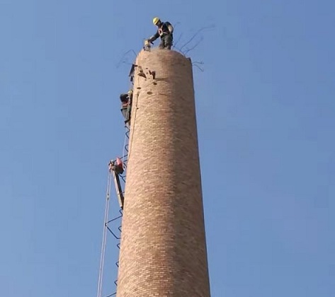 天津长沙拆除烟囱 长沙人工拆除烟筒