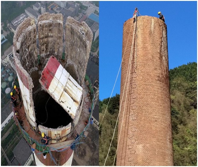 杭州烟囱拆除-废气烟筒的拆除方法介绍